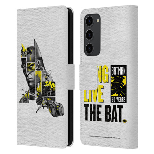 Batman DC Comics 80th Anniversary Collage Leather Book Wallet Case Cover For Samsung Galaxy S23+ 5G