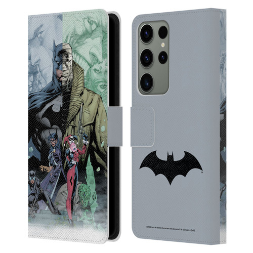 Batman DC Comics Famous Comic Book Covers Hush Leather Book Wallet Case Cover For Samsung Galaxy S23 Ultra 5G