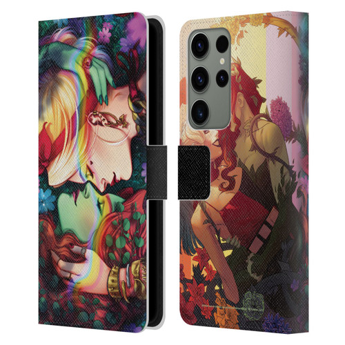 Batman DC Comics Gotham City Sirens Poison Ivy & Harley Quinn Leather Book Wallet Case Cover For Samsung Galaxy S23 Ultra 5G