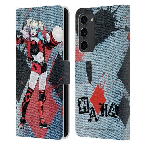 Batman DC Comics Harley Quinn Graphics Mallet Leather Book Wallet Case Cover For Samsung Galaxy S23+ 5G