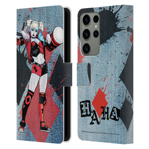 Batman DC Comics Harley Quinn Graphics Mallet Leather Book Wallet Case Cover For Samsung Galaxy S23 Ultra 5G