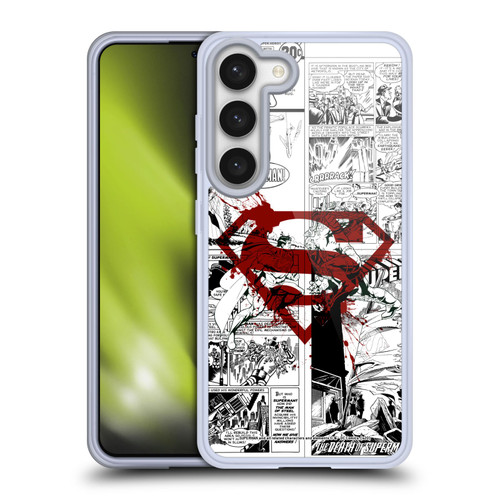 Superman DC Comics Comicbook Art Red Logo Splatter Soft Gel Case for Samsung Galaxy S23 5G & MagSafe