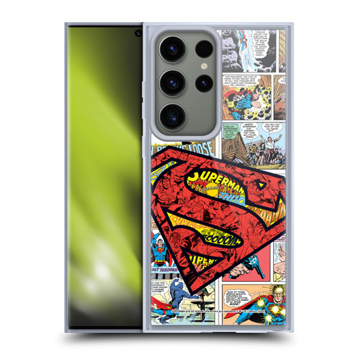 Superman DC Comics Comicbook Art Oversized Logo Soft Gel Case for Samsung Galaxy S23 Ultra 5G & MagSafe