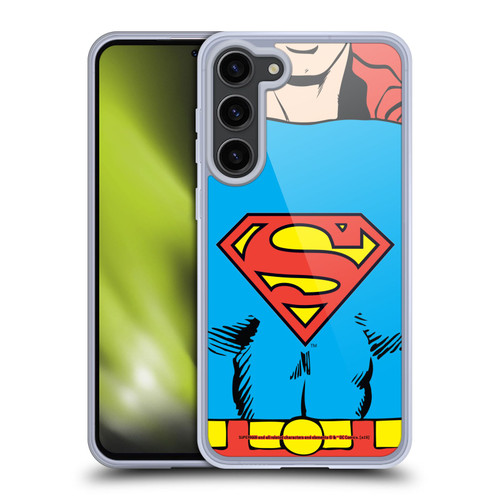 Superman DC Comics Logos Classic Costume Soft Gel Case for Samsung Galaxy S23+ 5G & MagSafe