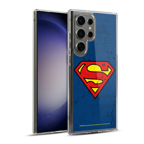 Superman DC Comics Logos Distressed Look Soft Gel Case for Samsung Galaxy S23 Ultra 5G & MagSafe