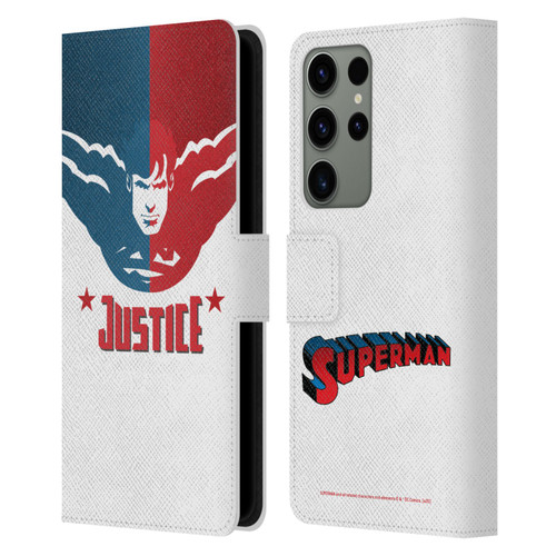Superman DC Comics Character Art Justice Leather Book Wallet Case Cover For Samsung Galaxy S23 Ultra 5G