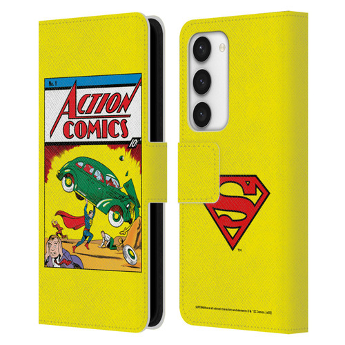 Superman DC Comics Famous Comic Book Covers Action Comics 1 Leather Book Wallet Case Cover For Samsung Galaxy S23 5G