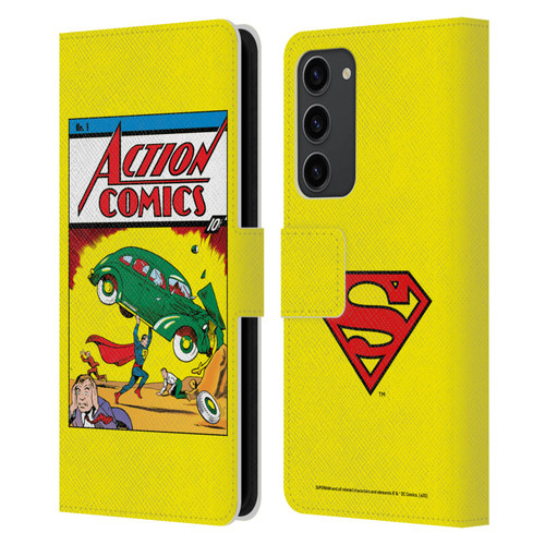 Superman DC Comics Famous Comic Book Covers Action Comics 1 Leather Book Wallet Case Cover For Samsung Galaxy S23+ 5G