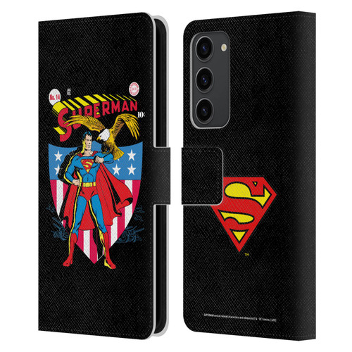 Superman DC Comics Famous Comic Book Covers Number 14 Leather Book Wallet Case Cover For Samsung Galaxy S23+ 5G