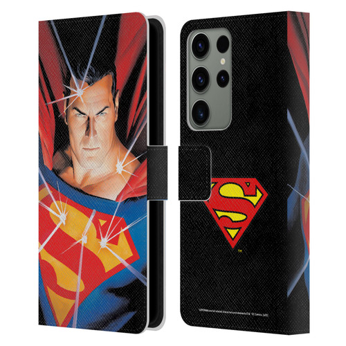 Superman DC Comics Famous Comic Book Covers Alex Ross Mythology Leather Book Wallet Case Cover For Samsung Galaxy S23 Ultra 5G