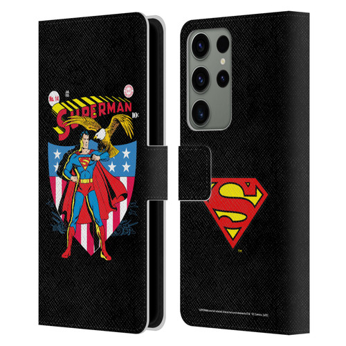 Superman DC Comics Famous Comic Book Covers Number 14 Leather Book Wallet Case Cover For Samsung Galaxy S23 Ultra 5G
