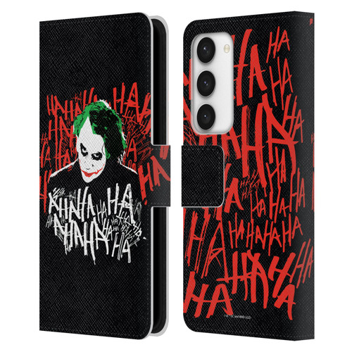 The Dark Knight Graphics Joker Laugh Leather Book Wallet Case Cover For Samsung Galaxy S23 5G