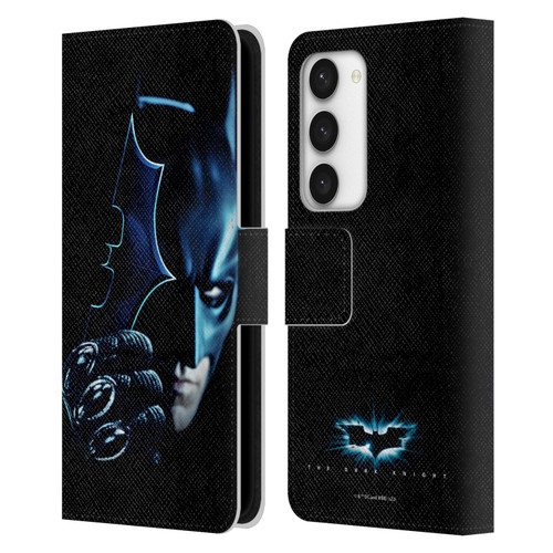 The Dark Knight Key Art Batman Batarang Leather Book Wallet Case Cover For Samsung Galaxy S23 5G