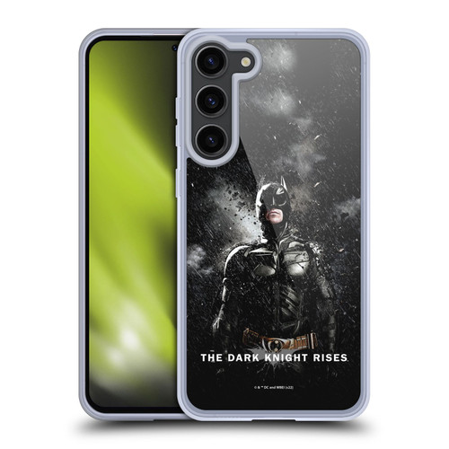 The Dark Knight Rises Key Art Batman Rain Poster Soft Gel Case for Samsung Galaxy S23+ 5G
