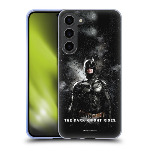 The Dark Knight Rises Key Art Batman Rain Poster Soft Gel Case for Samsung Galaxy S23+ 5G