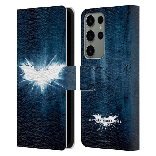 The Dark Knight Rises Logo Grunge Leather Book Wallet Case Cover For Samsung Galaxy S23 Ultra 5G