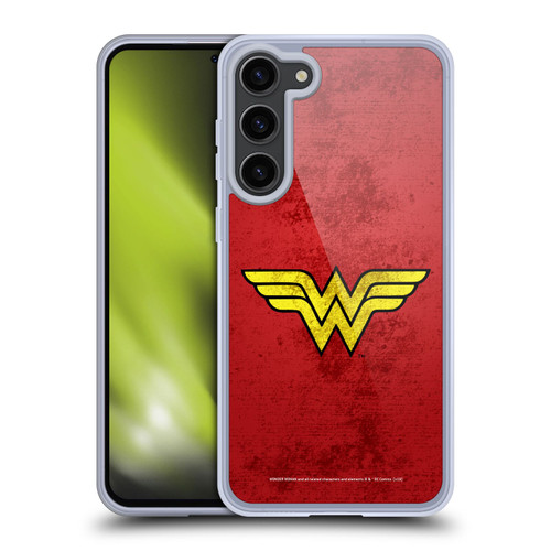 Wonder Woman DC Comics Logos Distressed Look Soft Gel Case for Samsung Galaxy S23+ 5G