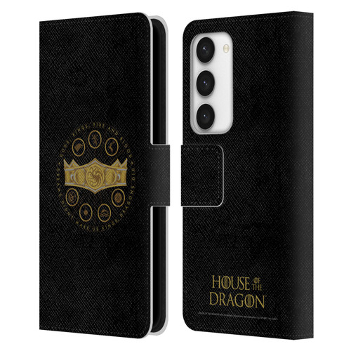 House Of The Dragon: Television Series Graphics Crown Leather Book Wallet Case Cover For Samsung Galaxy S23 5G