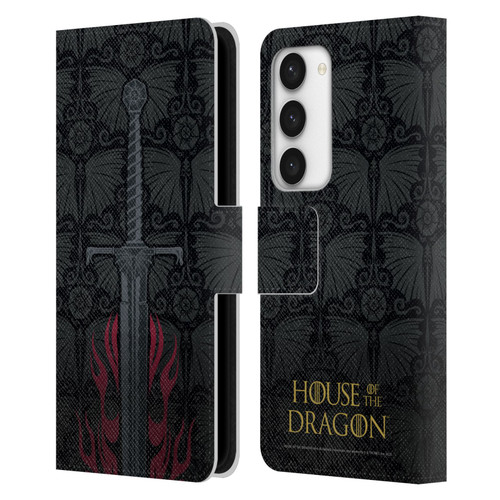 House Of The Dragon: Television Series Graphics Sword Leather Book Wallet Case Cover For Samsung Galaxy S23 5G