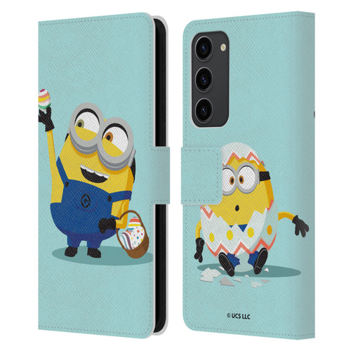 Minions Rise of Gru(2021) Easter 2021 Bob Egg Hunt Leather Book Wallet Case Cover For Samsung Galaxy S23+ 5G