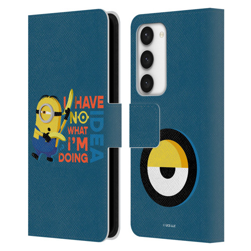 Minions Rise of Gru(2021) Humor No Idea Leather Book Wallet Case Cover For Samsung Galaxy S23 5G