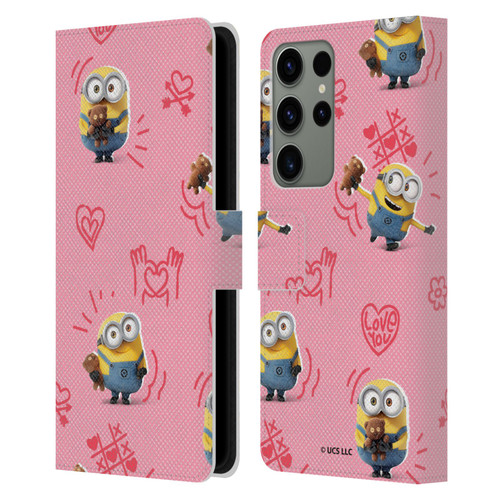 Minions Rise of Gru(2021) Valentines 2021 Bob Pattern Leather Book Wallet Case Cover For Samsung Galaxy S23 Ultra 5G