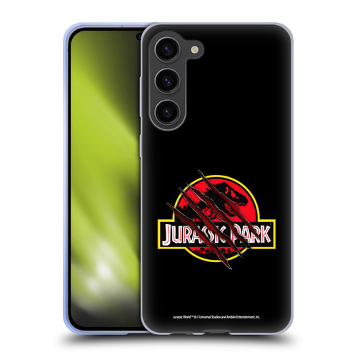Jurassic Park Logo Plain Black Claw Soft Gel Case for Samsung Galaxy S23+ 5G