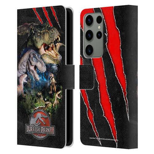 Jurassic Park III Key Art Dinosaurs Leather Book Wallet Case Cover For Samsung Galaxy S23 Ultra 5G