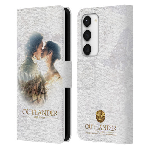 Outlander Portraits Claire & Jamie Kiss Leather Book Wallet Case Cover For Samsung Galaxy S23 5G