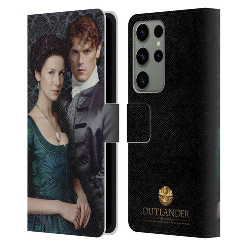 Outlander Portraits Claire & Jamie Leather Book Wallet Case Cover For Samsung Galaxy S23 Ultra 5G