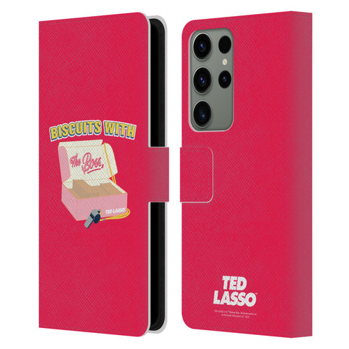 Ted Lasso Season 1 Graphics Biscuits With The Boss Leather Book Wallet Case Cover For Samsung Galaxy S23 Ultra 5G