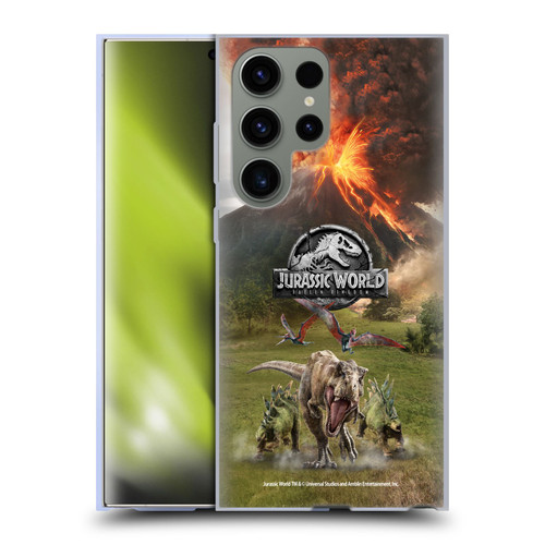 Jurassic World Fallen Kingdom Key Art Dinosaurs Escape Soft Gel Case for Samsung Galaxy S23 Ultra 5G