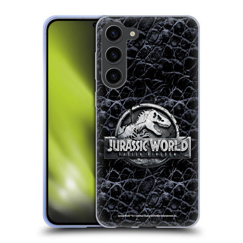 Jurassic World Fallen Kingdom Logo Dinosaur Scale Soft Gel Case for Samsung Galaxy S23+ 5G