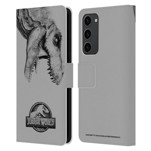 Jurassic World Fallen Kingdom Logo T-Rex Leather Book Wallet Case Cover For Samsung Galaxy S23+ 5G
