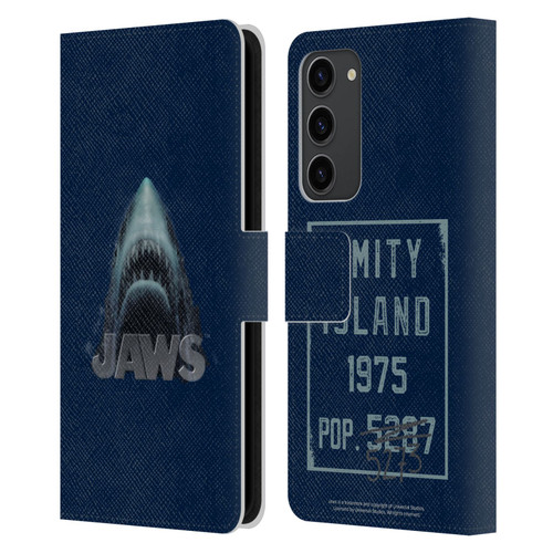 Jaws I Key Art Illustration Leather Book Wallet Case Cover For Samsung Galaxy S23+ 5G