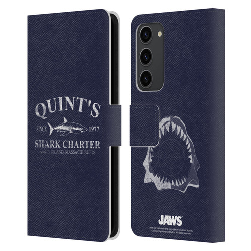 Jaws I Key Art Quint's Shark Charter Leather Book Wallet Case Cover For Samsung Galaxy S23+ 5G