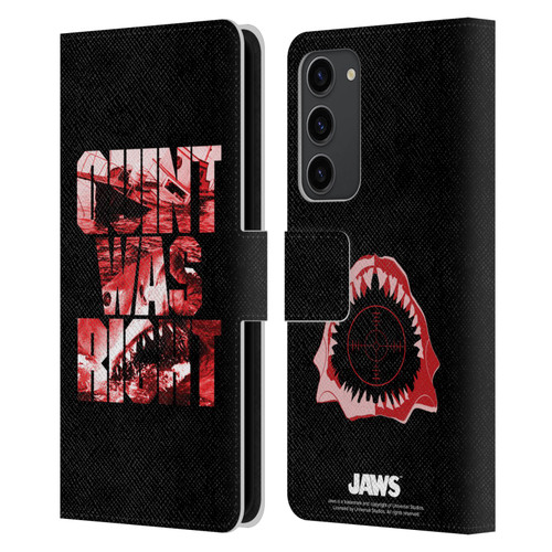 Jaws I Key Art Quint Was Right Leather Book Wallet Case Cover For Samsung Galaxy S23+ 5G