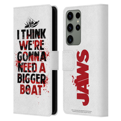 Jaws I Key Art Bigger Boat Leather Book Wallet Case Cover For Samsung Galaxy S23 Ultra 5G