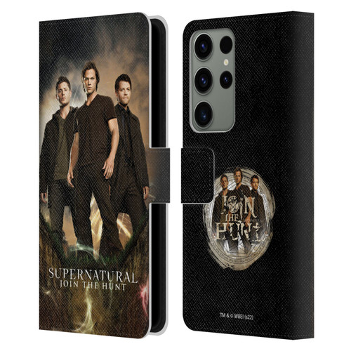 Supernatural Key Art Sam, Dean & Castiel 2 Leather Book Wallet Case Cover For Samsung Galaxy S23 Ultra 5G