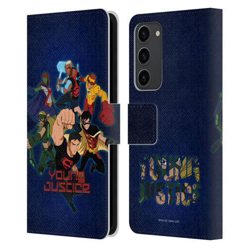 Young Justice Graphics Group Leather Book Wallet Case Cover For Samsung Galaxy S23+ 5G