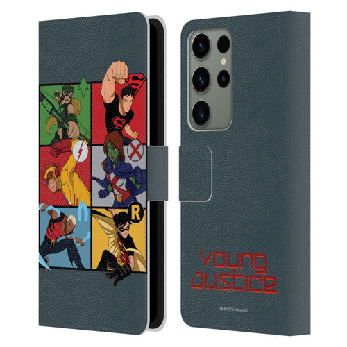 Young Justice Graphics Character Art Leather Book Wallet Case Cover For Samsung Galaxy S23 Ultra 5G