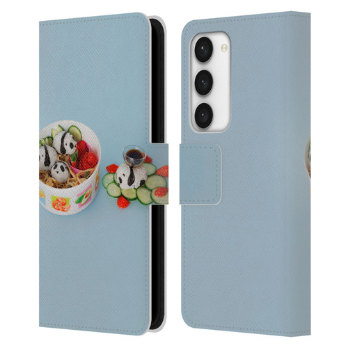 Pepino De Mar Foods Panda Rice Ball Leather Book Wallet Case Cover For Samsung Galaxy S23 5G