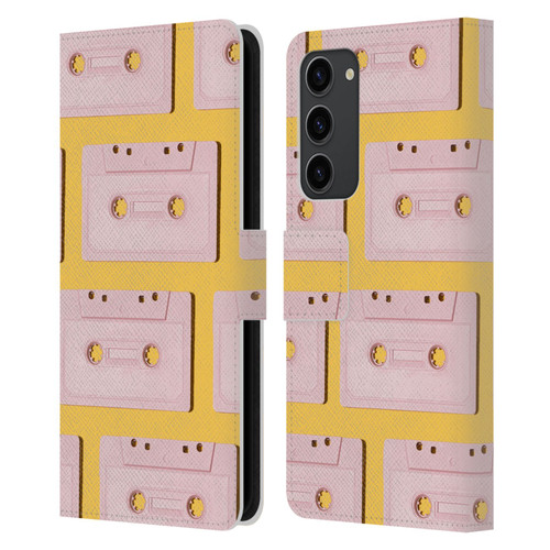 Pepino De Mar Patterns 2 Cassette Tape Leather Book Wallet Case Cover For Samsung Galaxy S23+ 5G