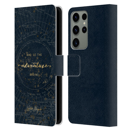 Nature Magick So The Adventure Begins Quote Star Map Leather Book Wallet Case Cover For Samsung Galaxy S23 Ultra 5G