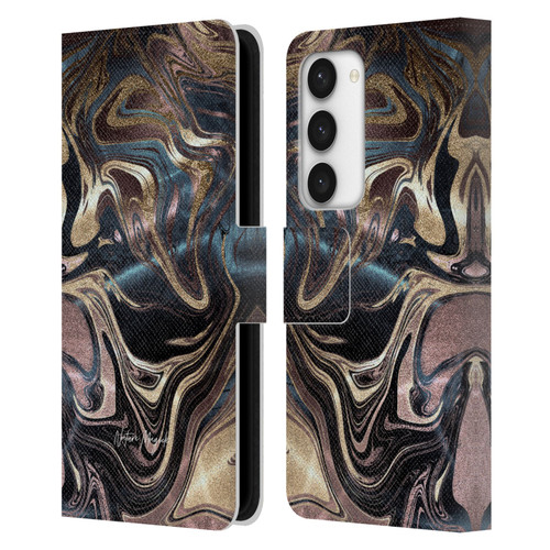 Nature Magick Luxe Gold Marble Metallic Copper Leather Book Wallet Case Cover For Samsung Galaxy S23 5G