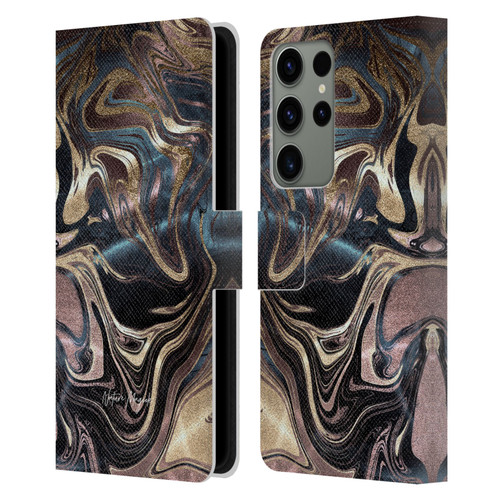 Nature Magick Luxe Gold Marble Metallic Copper Leather Book Wallet Case Cover For Samsung Galaxy S23 Ultra 5G
