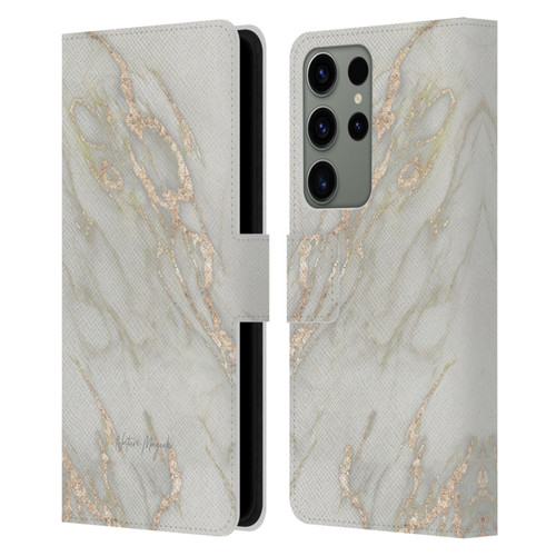 Nature Magick Marble Metallics Gold Leather Book Wallet Case Cover For Samsung Galaxy S23 Ultra 5G