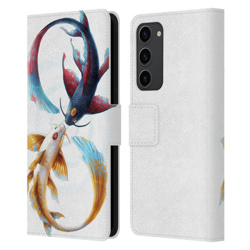Jonas "JoJoesArt" Jödicke Wildlife Eternal Bond Koi Leather Book Wallet Case Cover For Samsung Galaxy S23+ 5G