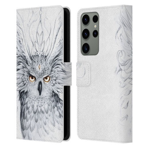 Jonas "JoJoesArt" Jödicke Wildlife Owl Leather Book Wallet Case Cover For Samsung Galaxy S23 Ultra 5G