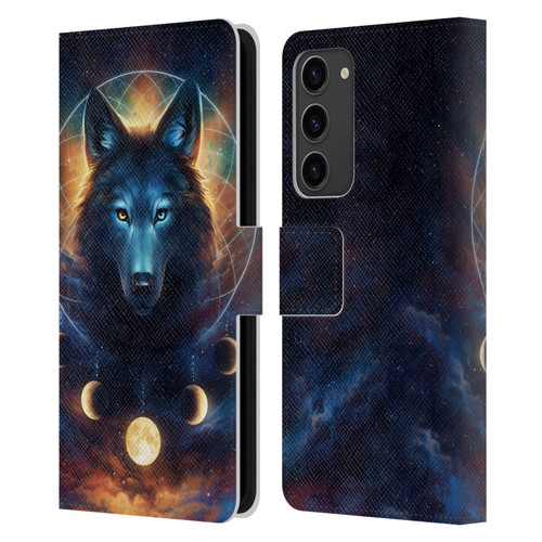 Jonas "JoJoesArt" Jödicke Wildlife 2 Dreamcatcher Wolf Leather Book Wallet Case Cover For Samsung Galaxy S23+ 5G